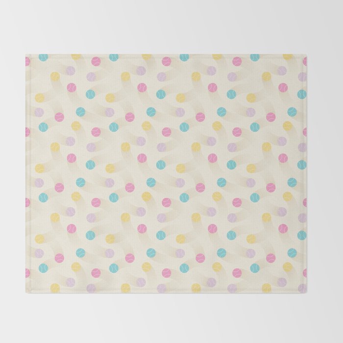 Colorful pastel tennis balls pattern Throw Blanket Gallery Image 2