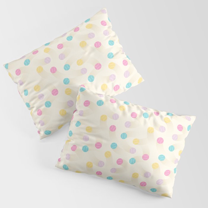Colorful pastel tennis balls pattern Pillow Sham Gallery Image 1