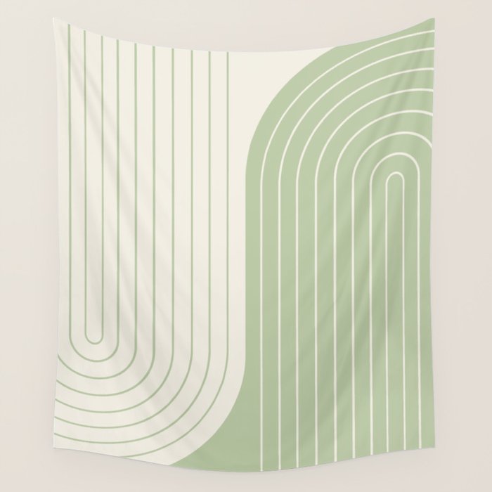 Two Tone Line Curvature XVI Wall Tapestry Gallery Image 4