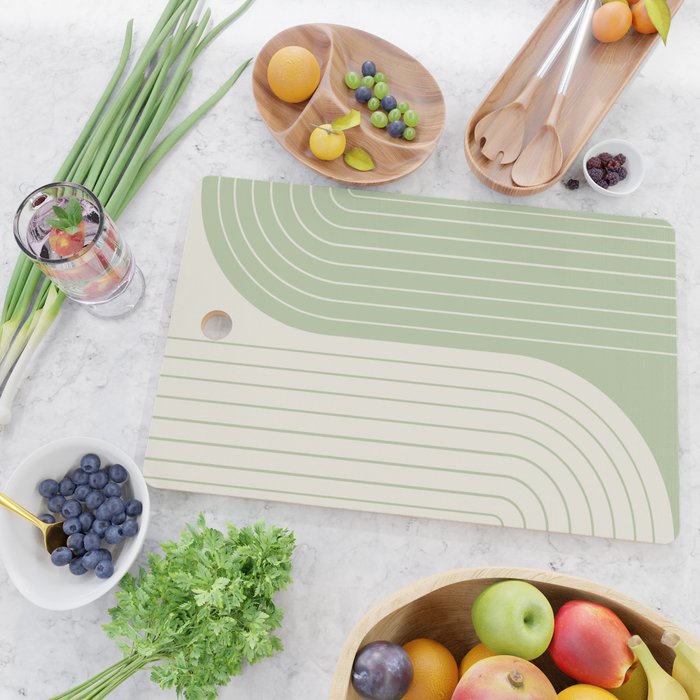 Two Tone Line Curvature XVI Cutting Board Gallery Image 2