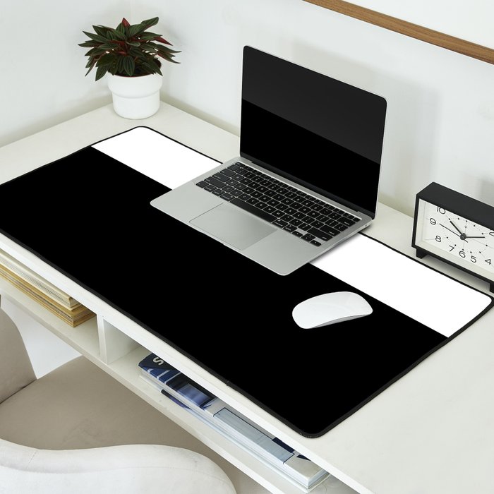 Color Block-Black and White Desk Mat Gallery Image 2