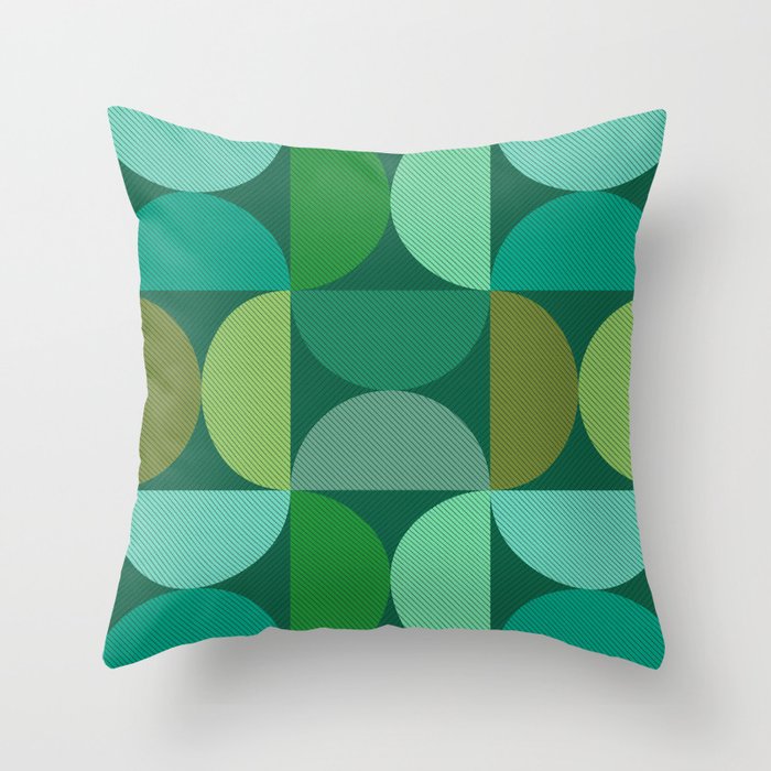Mid Century Modern Shapes - Green Throw Pillow Gallery Image 6