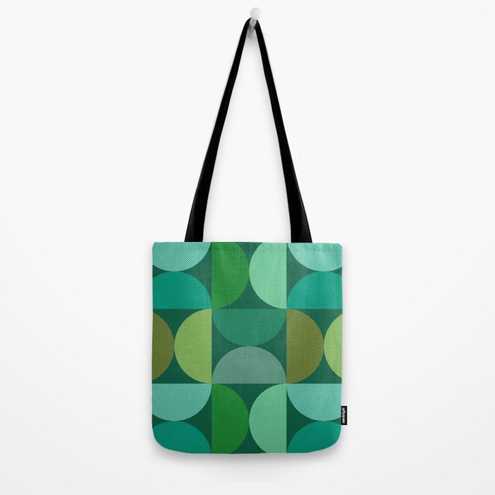 Mid Century Modern Shapes - Green Tote Bag Gallery Image 2