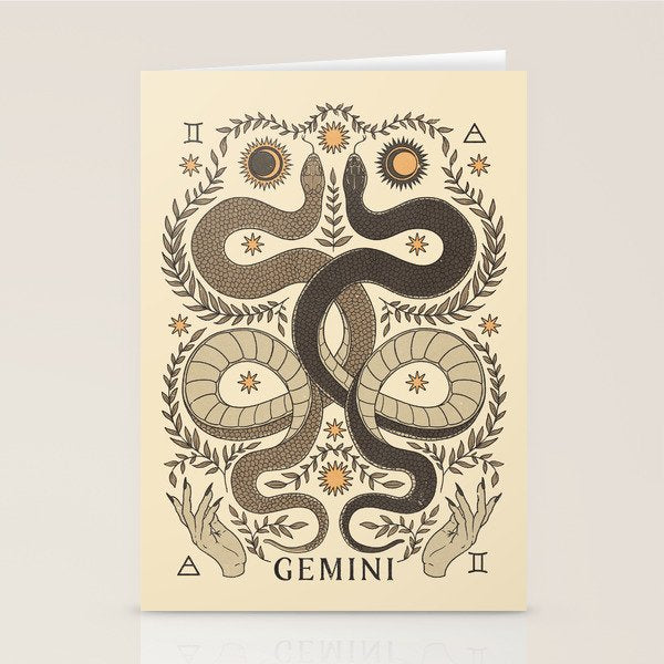 Gemini, The Twins Stationery Card Gallery Image 2