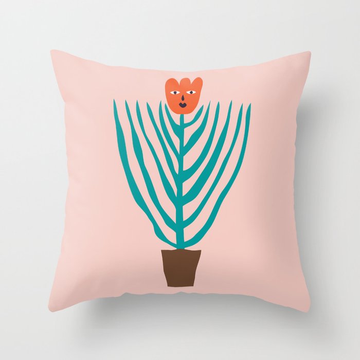 Sassy flower Throw Pillow Gallery Image 1