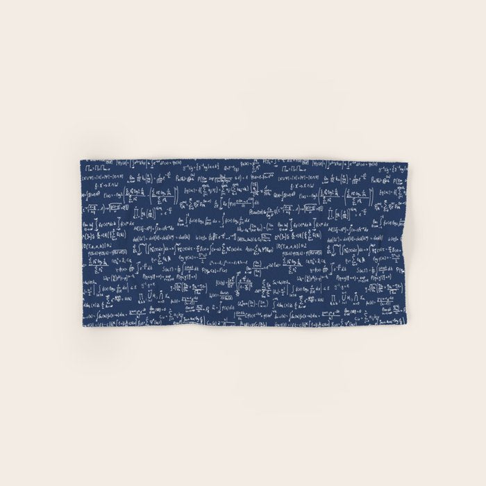 Math Equations // Navy Bath Towel Gallery Image 1