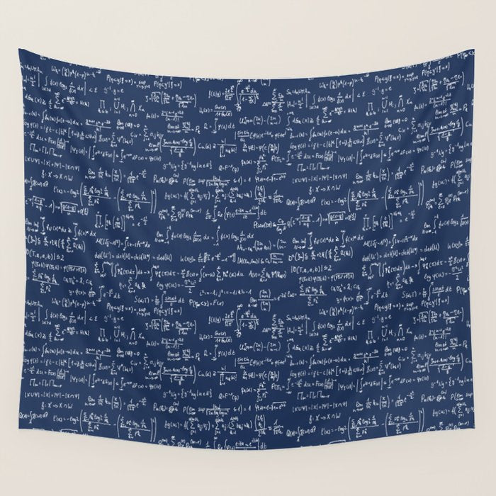 Math Equations // Navy Wall Tapestry Gallery Image 4