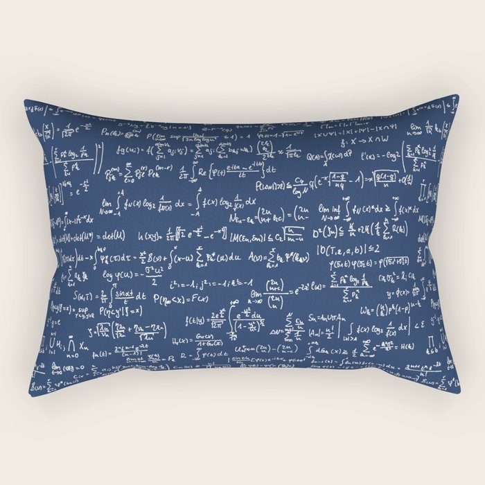 Math Equations // Navy Rectangular Pillow Gallery Image 2