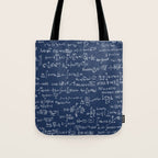 Math Equations // Navy Tote Bag Gallery Image 1