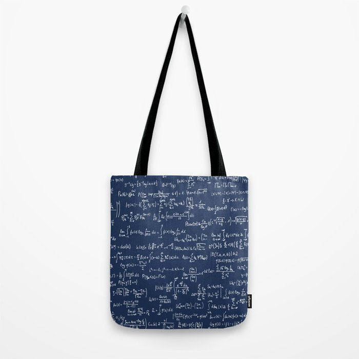 Math Equations // Navy Tote Bag Gallery Image 2