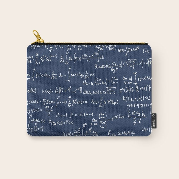 Math Equations // Navy Carry All Pouch Gallery Image 1