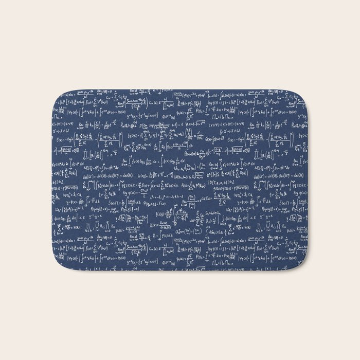 Math Equations // Navy Bath Mat Gallery Image 1