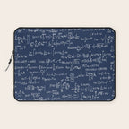 Math Equations // Navy Laptop Sleeve Gallery Image 1