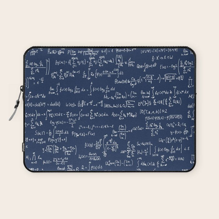 Math Equations // Navy Laptop Sleeve Gallery Image 1