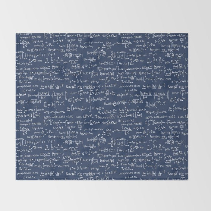 Math Equations // Navy Throw Blanket Gallery Image 2