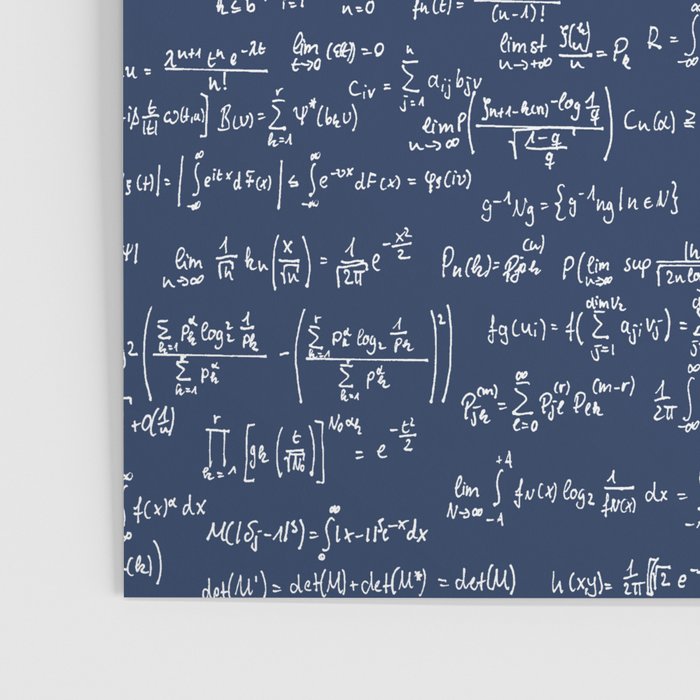 Math Equations // Navy Poster Gallery Image 3