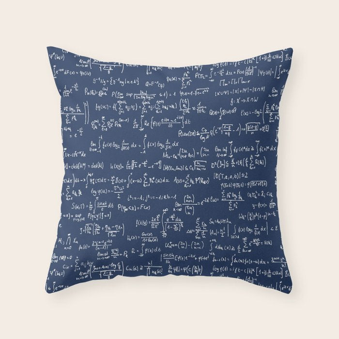 Math Equations // Navy Throw Pillow Gallery Image 6