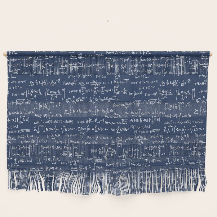 Math Equations // Navy Wall Hanging Gallery Image 1