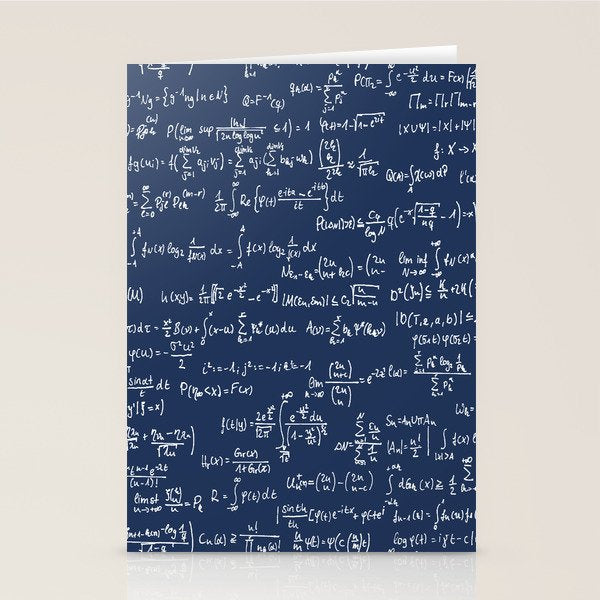 Math Equations // Navy Stationery Card Gallery Image 1