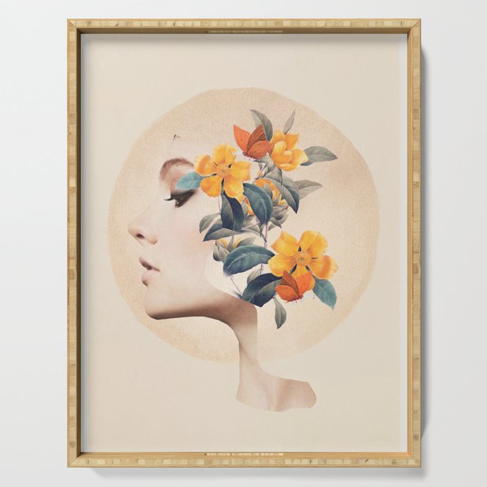 Floral Portrait 31 Serving Tray Gallery Image 1