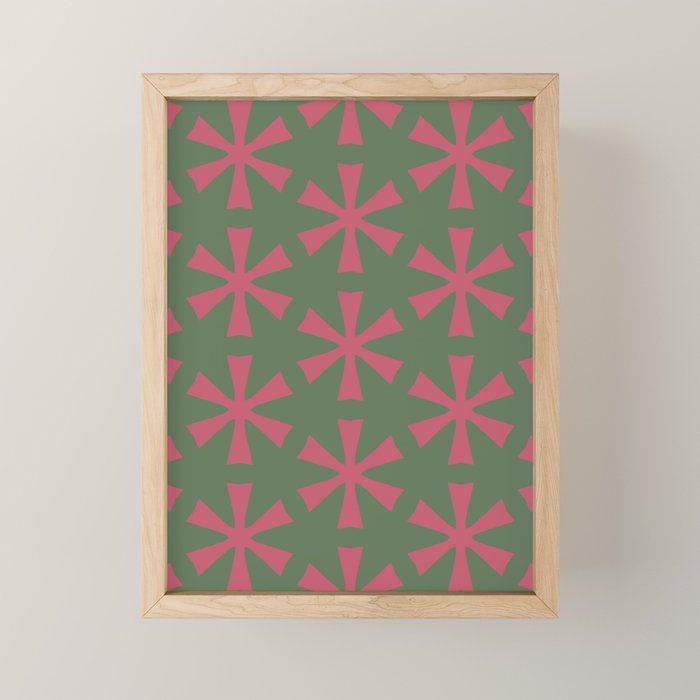 Mid Century Modern Asterisk Pattern Mini Art Print Gallery Image 1