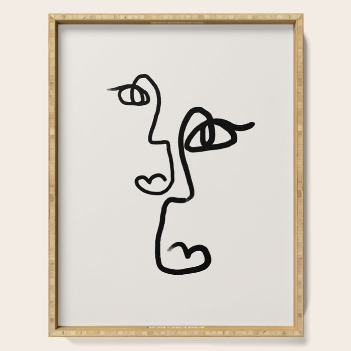 Faces | Black Serving Tray Gallery Image 1