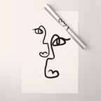 Faces | Black Wrapping Paper Gallery Image 1