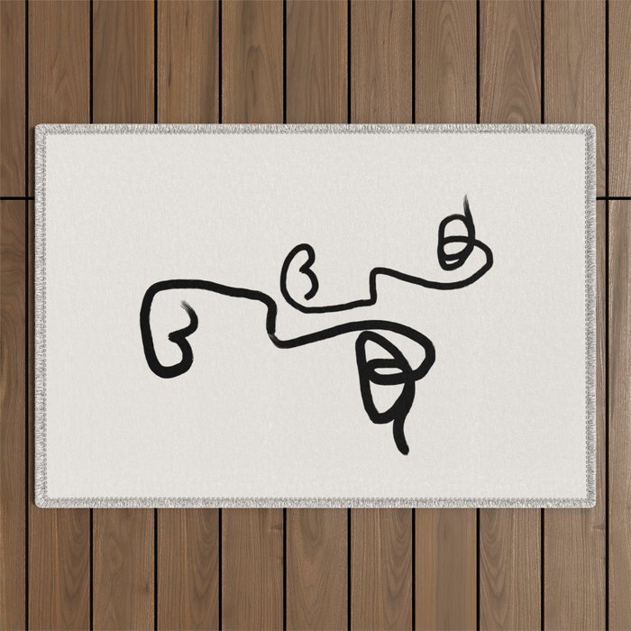 Faces | Black Outdoor Rug Gallery Image 1