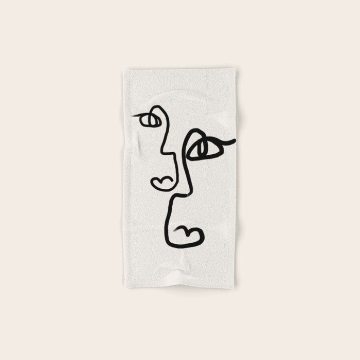 Faces | Black Bath Towel Gallery Image 1
