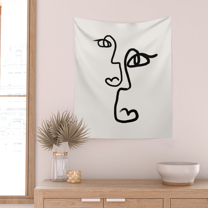 Faces | Black Wall Tapestry Gallery Image 2