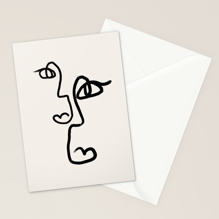 Faces | Black Stationery Card Gallery Image 2