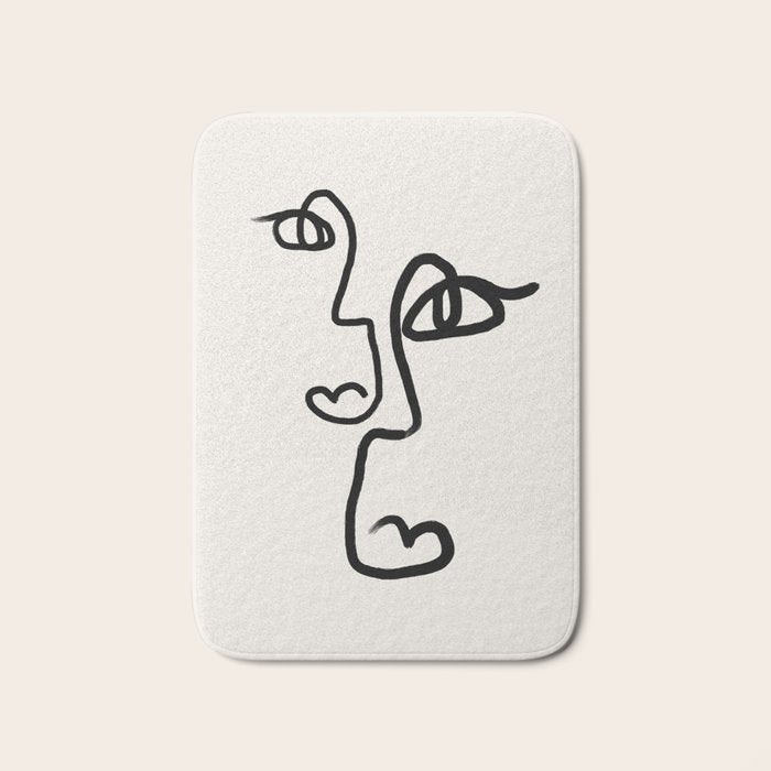 Faces | Black Bath Mat Gallery Image 1