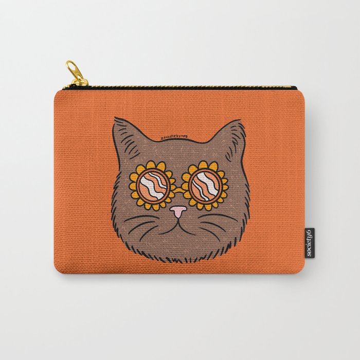Brown Groovy Cat Carry All Pouch Gallery Image 1
