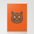 Brown Groovy Cat Stationery Card Gallery Image 2