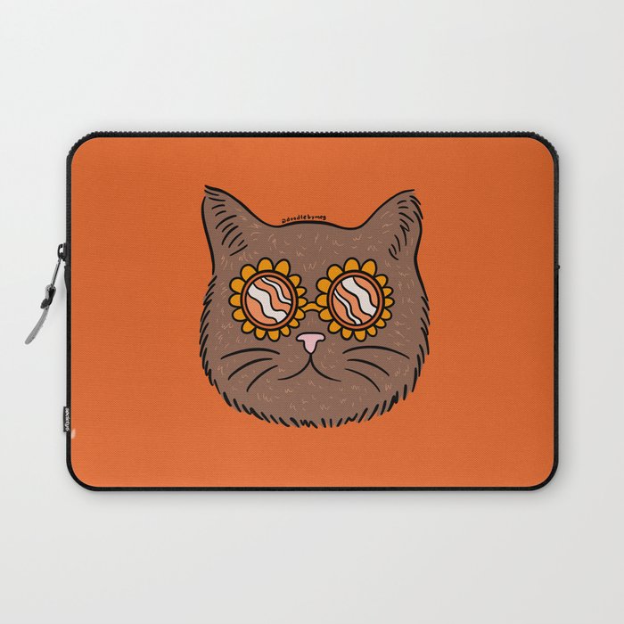 Brown Groovy Cat Laptop Sleeve Gallery Image 1
