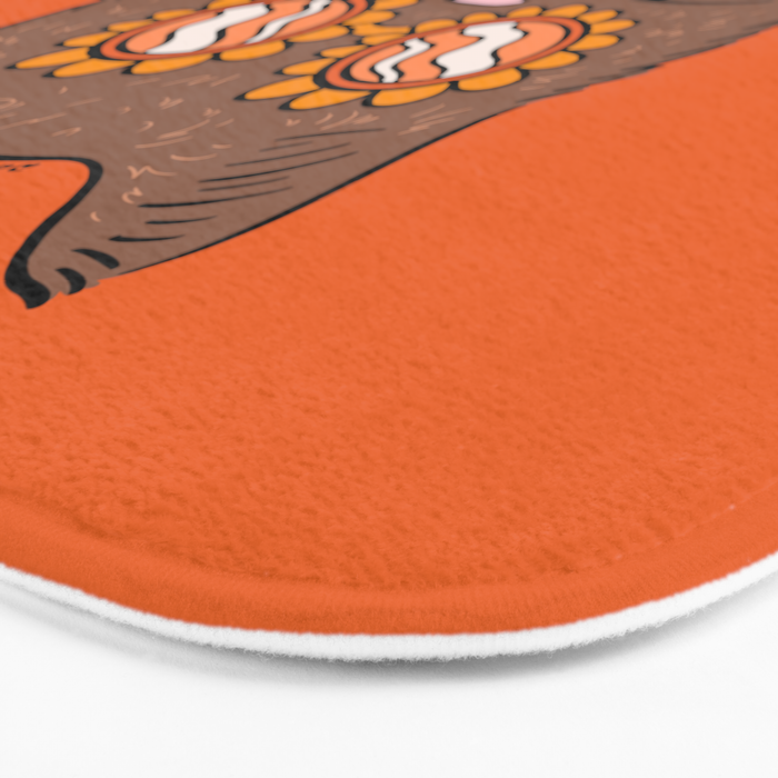 Brown Groovy Cat Bath Mat Gallery Image 3