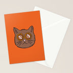 Brown Groovy Cat Stationery Card Gallery Image 2