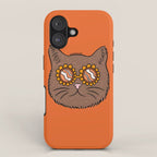 Brown Groovy Cat iPhone Case Gallery Image 1