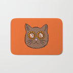 Brown Groovy Cat Bath Mat Gallery Image 1
