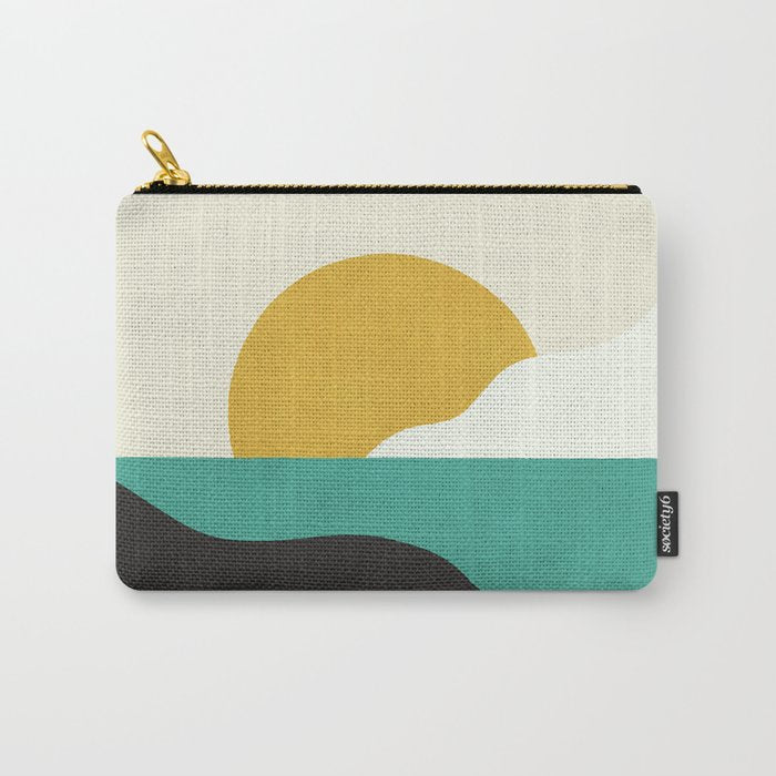 Sunny Island - Gold Green Carry All Pouch Gallery Image 1