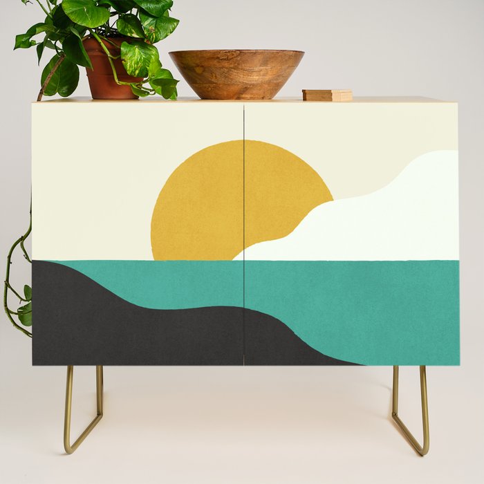 Sunny Island - Gold Green Credenza Gallery Image 1