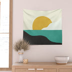 Sunny Island - Gold Green Wall Tapestry Gallery Image 2
