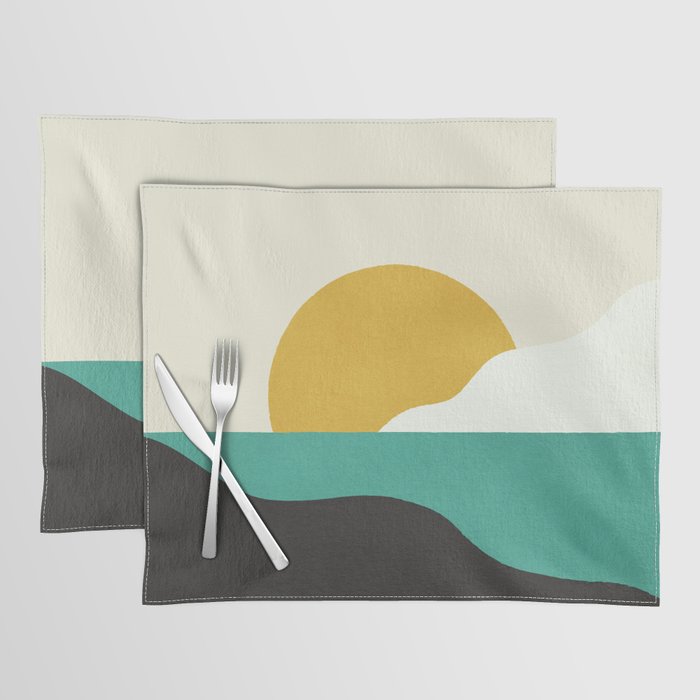 Sunny Island - Gold Green Placemat Gallery Image 1