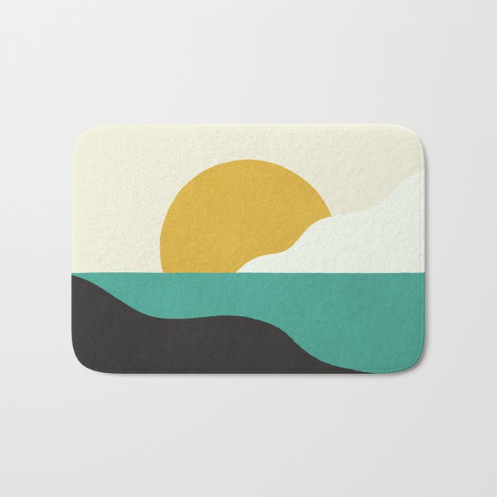 Sunny Island - Gold Green Bath Mat Gallery Image 1