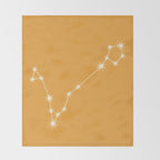 Pisces Zodiac Star Constellation Line Art Peach Orange Throw Blanket Gallery Image 2