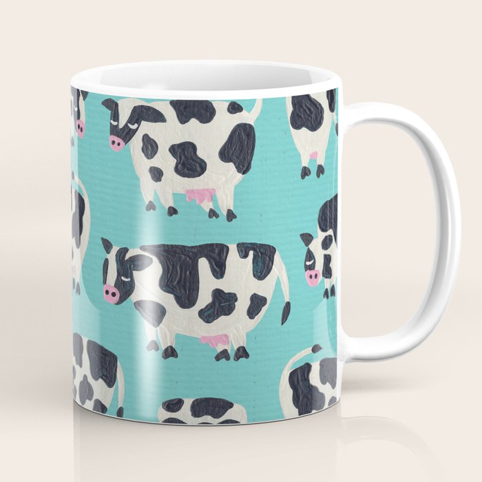 Cow Collection - Turquoise Coffee Mug Gallery Image 1
