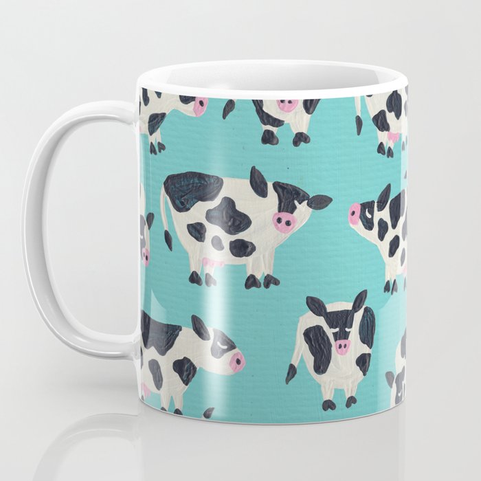 Cow Collection - Turquoise Coffee Mug Gallery Image 3
