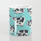 Cow Collection - Turquoise Coffee Mug Gallery Image 4
