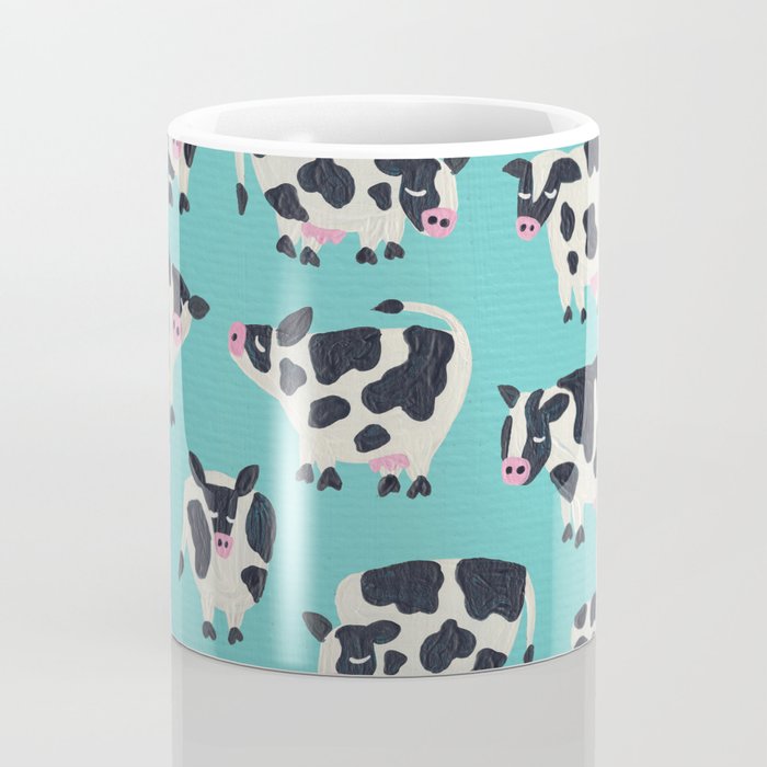 Cow Collection - Turquoise Coffee Mug Gallery Image 4