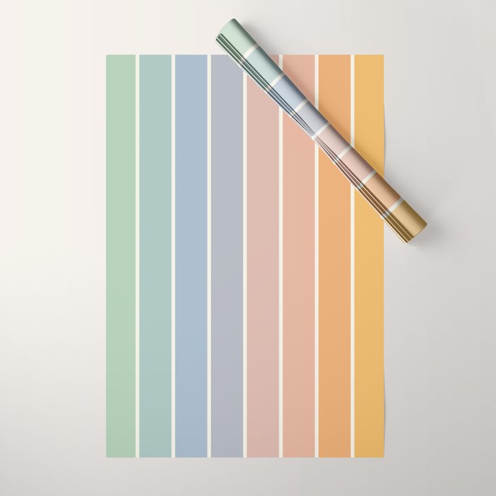 Gradient Arch XIII Retro Mid Century Modern Rainbow Wrapping Paper Gallery Image 1